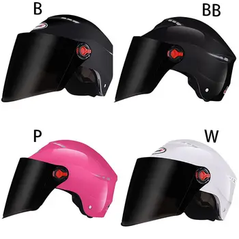 

Motorcycle retro Helmet lock Sun Visor Half Face Anti-UV Safety Cycling Helmets For Men Women