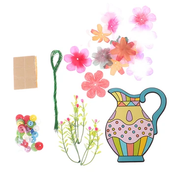 

DIY Plush Ball Stickers Toy Flower Arrangement Kids Educational Toys Crafts For Children Gifts Puzzle Toys Sets