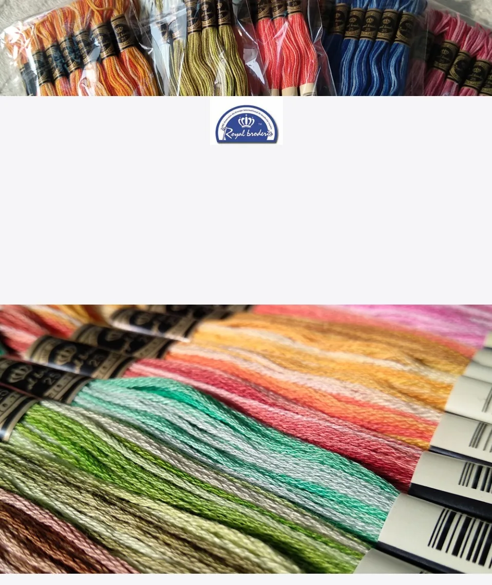 Royalbroderie египетская длинная Штапельная вышивка крестиком нить ручная вышивка 18 космические окрашенные цвета вязание ремесла нити