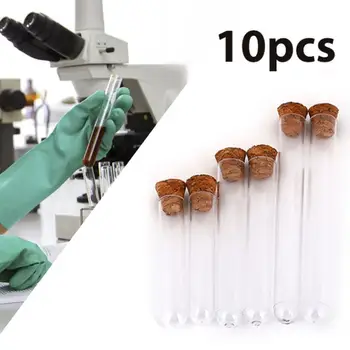 

Lab Glassware Convenient Economic Cork 10pcs/Set Liquid School Test Tube Various Specifications Chemical Reaction Chemistry