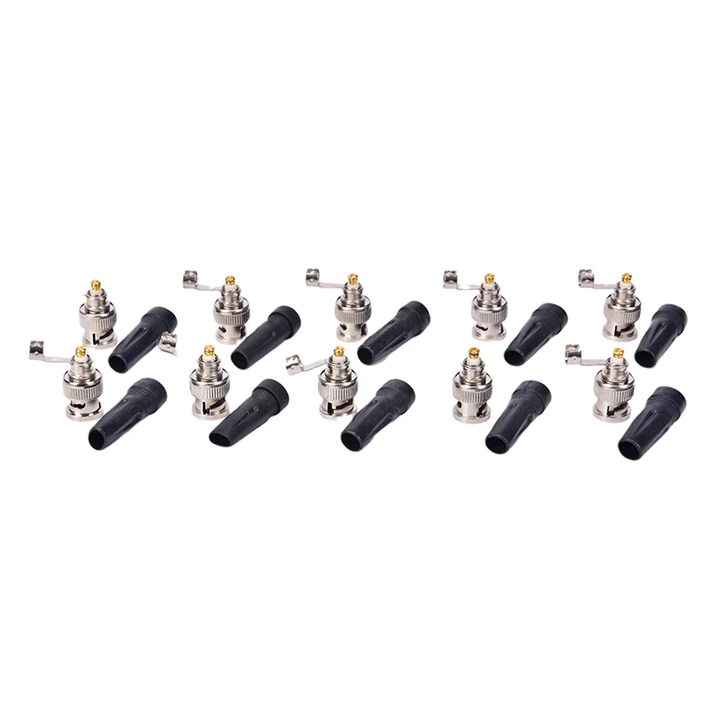 

10pcs Surveillance BNC Connector Male Plug Adapter For Twist-on Coaxial RG59 Cable For CCTV Camera Video/AUDIO Connector Supplie