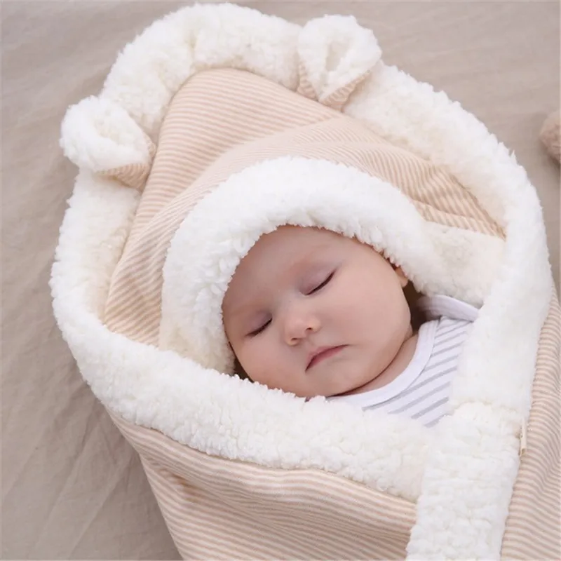October Elf Newborn Infant Sleeping Bag Wrap Blanket Baby Thicken Swaddle Blanket for Autumn and Winter S , A 25.6X29.5 