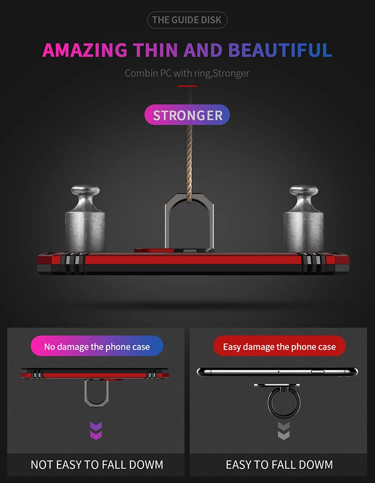 Shockproof Phone Case With Finger Ring For Xiaomi Redmi Series_voghion.com