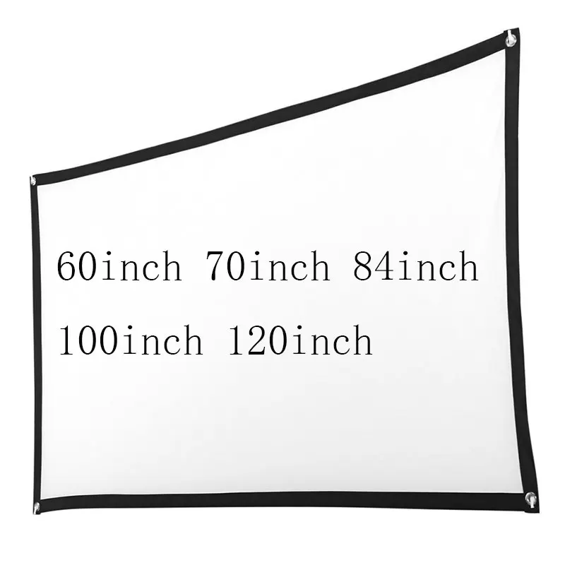Простая Мягкая Белая занавеска для проектора из плотного полиэстера 100 дюйма 16:9