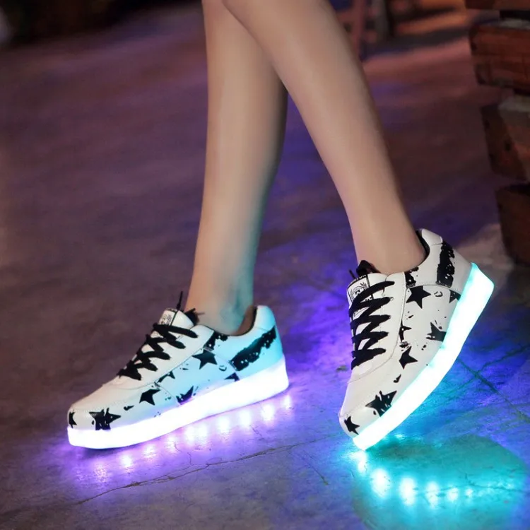 

Spring New Style Colorful Light Shoes COUPLE'S LED Shoes Korean-style Fashion Women's Board Shoes USB Rechargeable Light Shoes