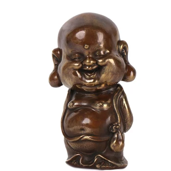 

MOZART Bronze Crafts Decorations Pull Bag Laughing Buddha Lucky Fortune
