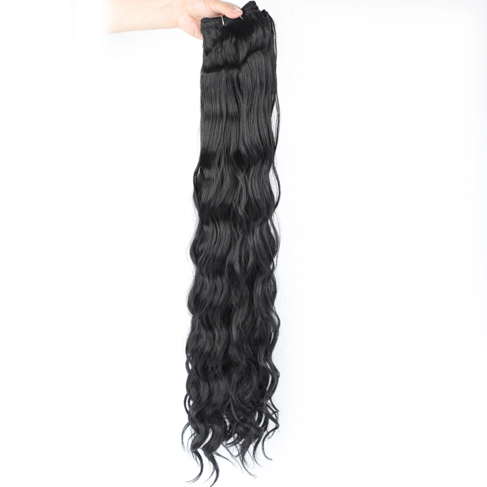 30 Inch Synthetic Curly Hair Weave Bundles Natural Color Synthetic Hair Extensions For Women Wefts African Curls