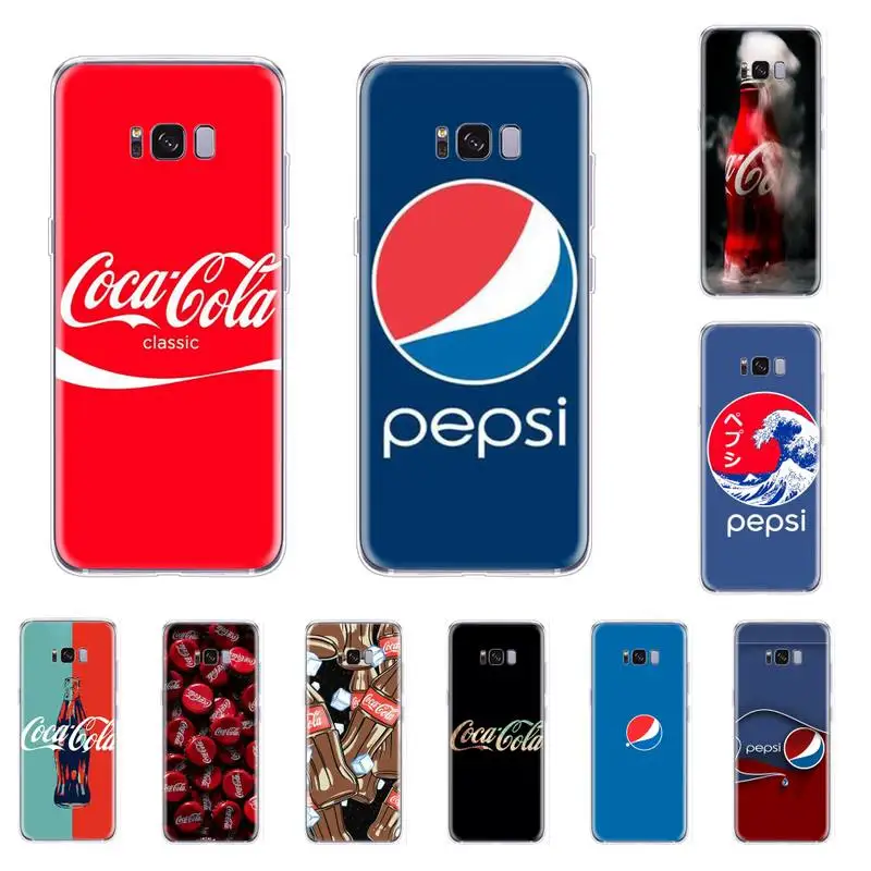Cola красный синий мягкий чехол для телефона Samsung S5 S6 S7 S8 S9 S10 e S20 Ultra edge plus lite |