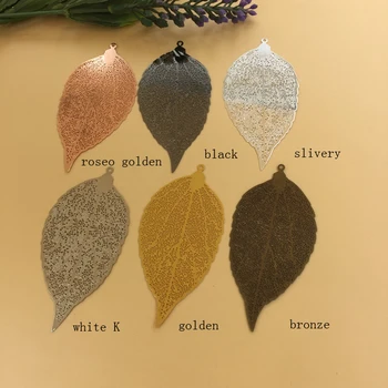 

78*38mm beads for Jewelry DIY bracelet necklace earring Brooches Pendants Rings Scrapbook hair Accessories with hole big leaf