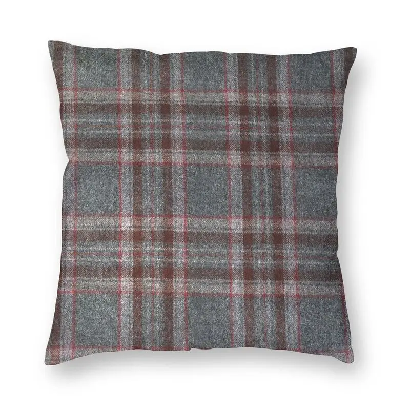 Grey And Red Tartan Pillow Decor Home Luxury Plaid Gingham Scottish