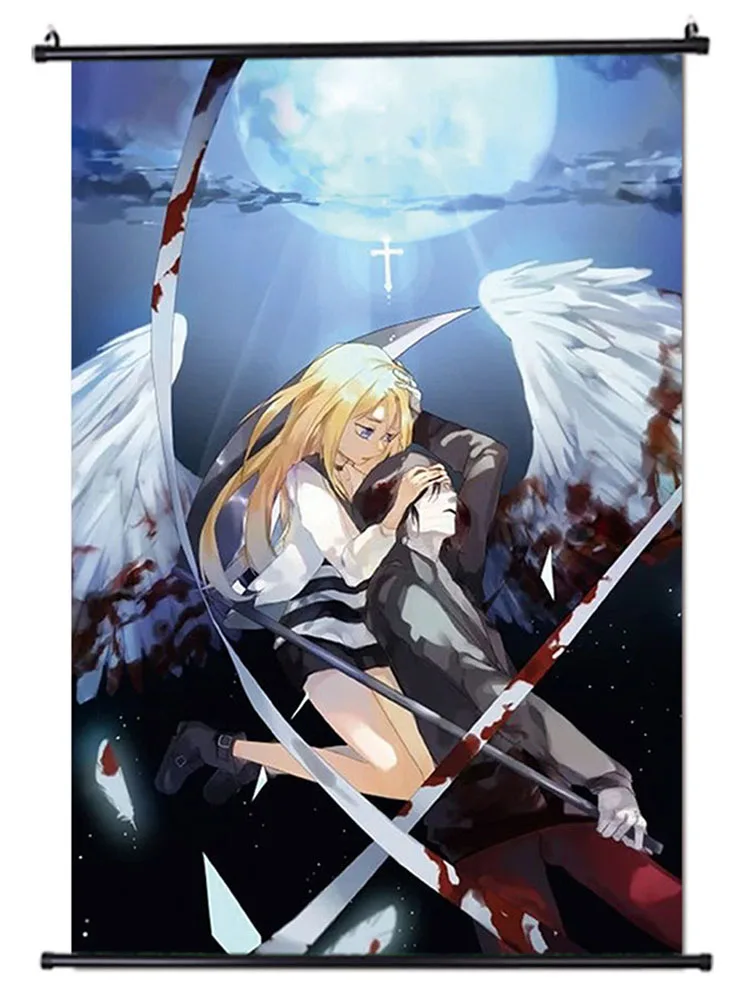 Классический мультфильм ангелы смерти (Satsuriku no Tenshi) висит картина аниме ткань
