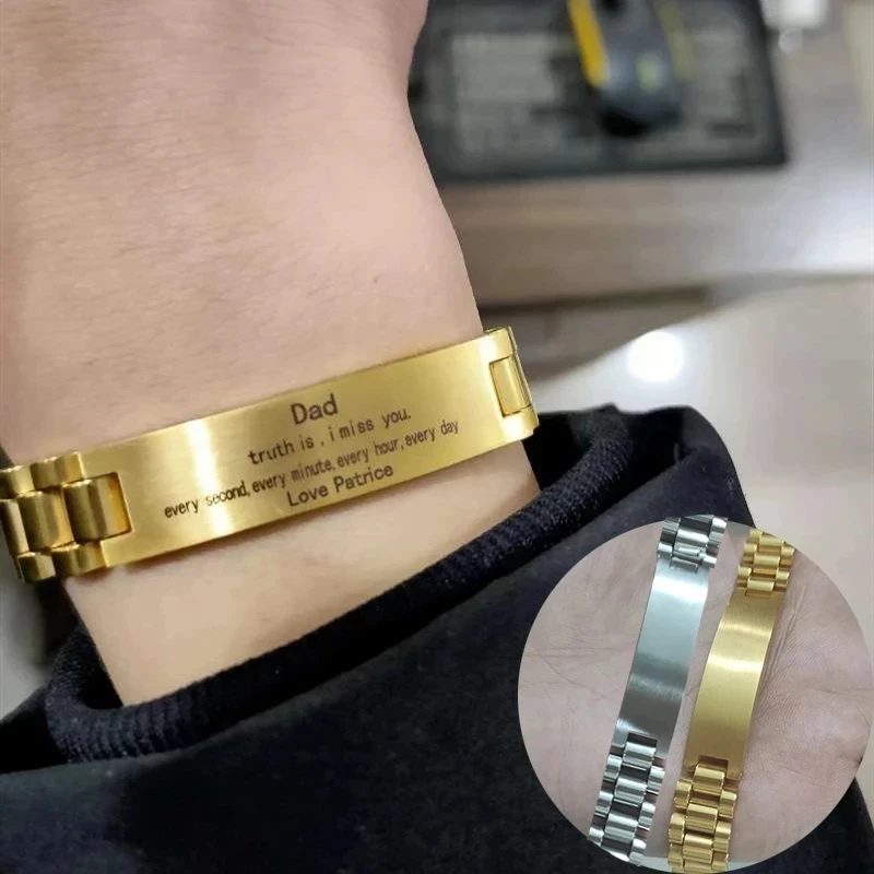 Engraving Laser Name Men's Stainless 
