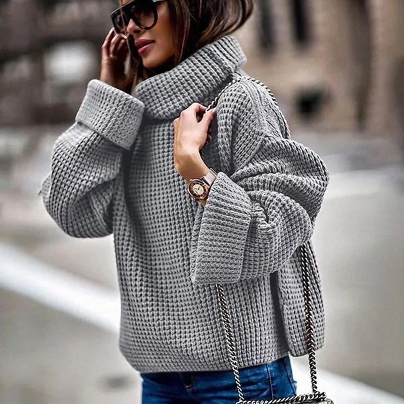 Водолазка, женский свитер, зима, теплый, свободный, вязанный, Женский пуловер, Повседневный, длинный рукав, для девушек, джемпер, свитера, одежда