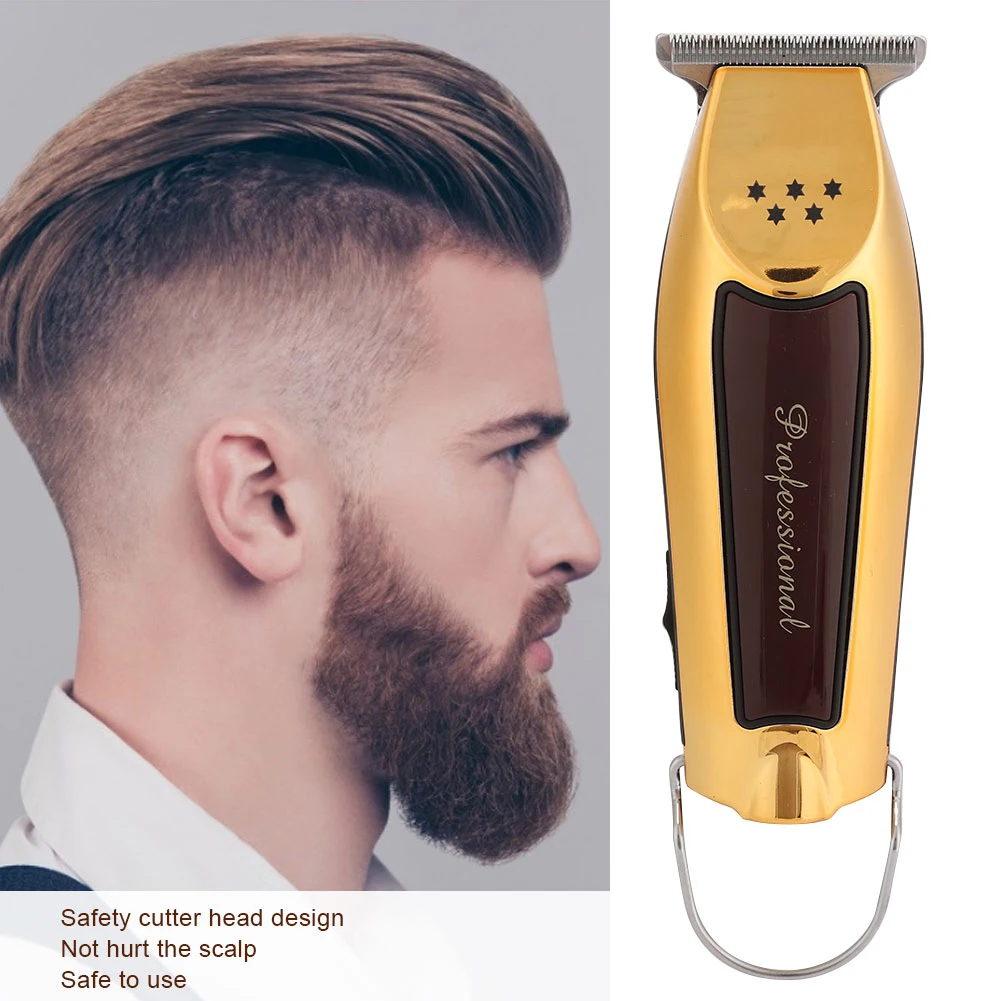 Professional Electric Hair Clipper Rechargeable Adjustable Hair Cutting Machine Hair Trimmer Men Adult Razor US Plug Gold