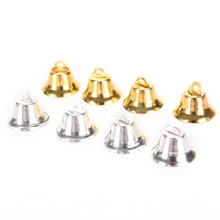 10 unids/lote decoración colgante de Navidad pequeñas de Metal de campana joyas de campanas adornos DIY campanas de árbol de Navidad