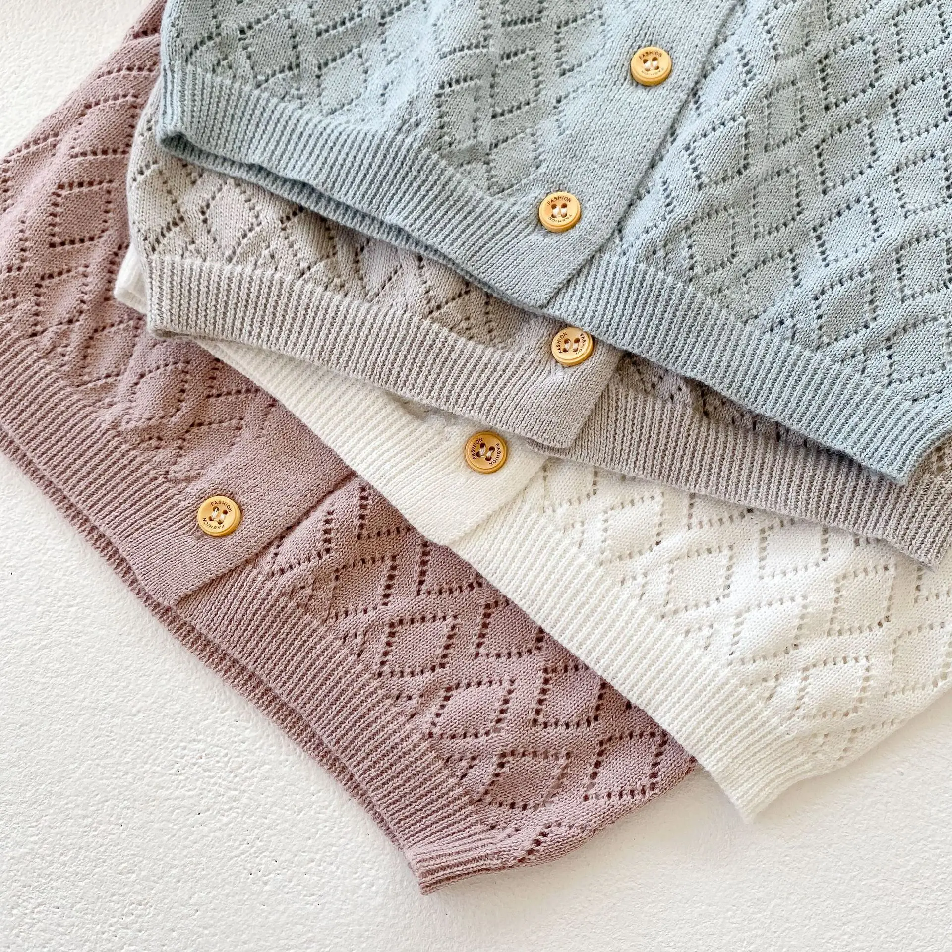 Knit Sweater 0-3T Newborn Kid Cardigan Sweater For Baby Boys Girls Elegant Autumn Winter Knitted Top Long Sleeve Hollow out Knitwear Coat