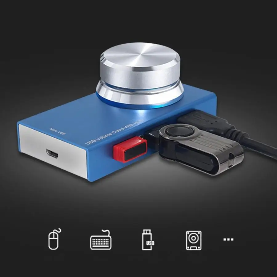 Многофункциональный мини-usb-концентратор регулятор громкости звука ручка регулировки громкости Противоскользящий регулятор громкости