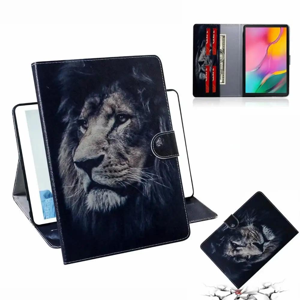5 Чехол для планшета для Samsung Galaxy Tab A T510 T515 SM-T510 SM-T515 10,1 дюймов принципиально модные цветной рисунок кожаный чехол с подставкой+ подставка для ручек - Цвет: 5