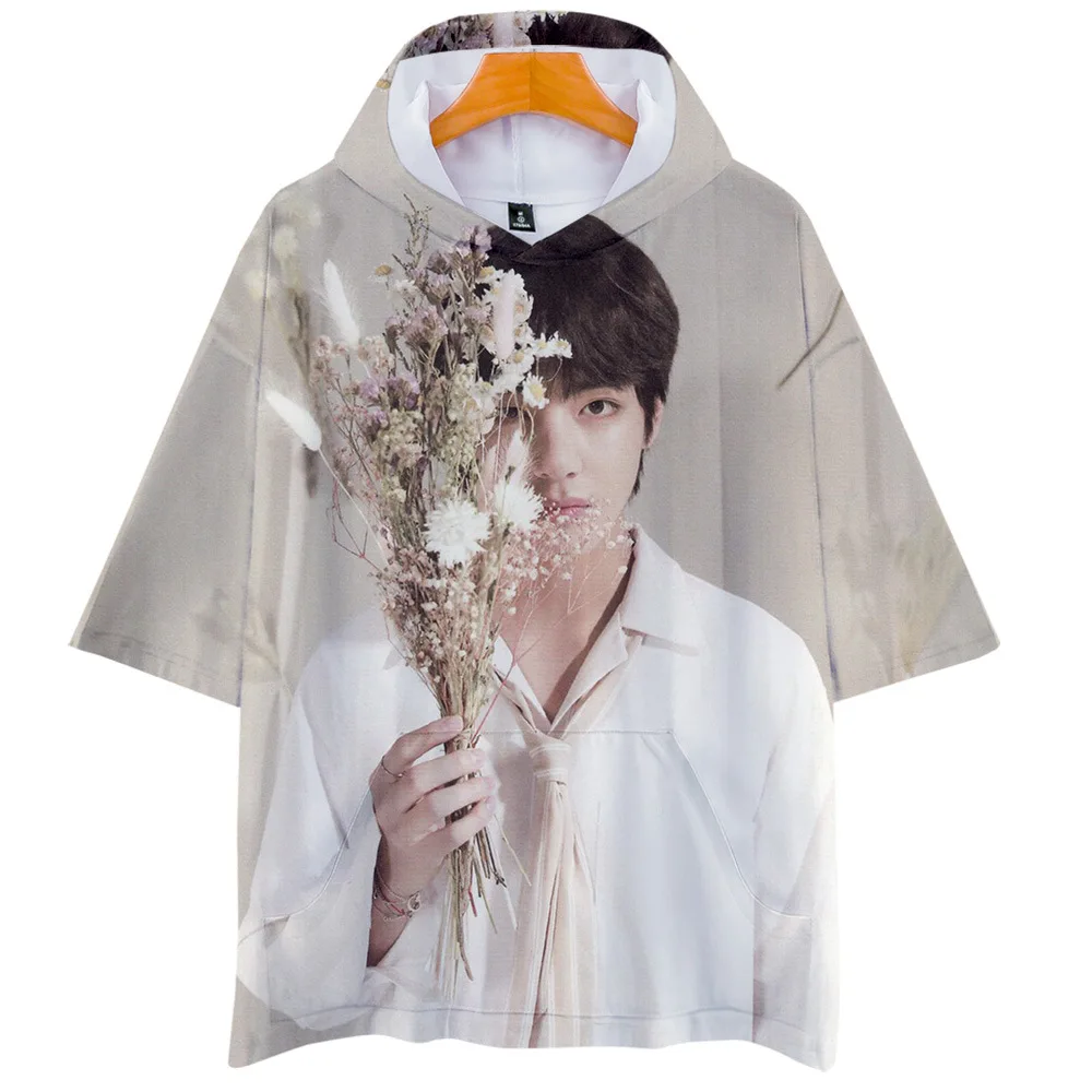 Harajuku Streetwear 3D Hooded Shirts Men/women Short Sleeve Hiphpp Loose Hoodie Sweatshirts Pullover Tops K-pop Clothes Dropship | Женская