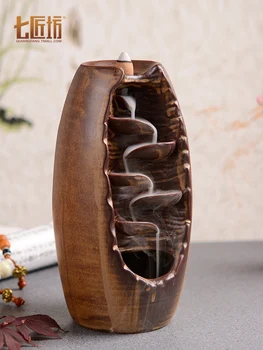

Backflow Incense Burner Ceramic Waterfall Porcelain Diffuser Incense Burners ceramica decorativa hogar insense holder QBA60XXL