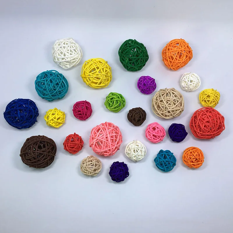 Artificial Straw Balls Round Wedding Party Decoration Birthday Decor Home Garden Supplies 10Pcs Rattan Ball Sepak Takraw | Дом и сад
