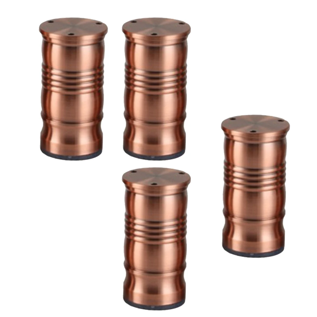 Red Copper 10cm Металлический сплав ножки для шкафа диван ноги Settee Османская Замена плинтус ноги 3-6 '', прочный - Цвет: Red Copper 10cm