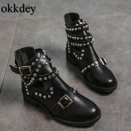Новые женские ботинки популярная Плоская Круглая головка модные однотонные