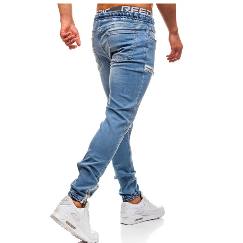 Mens Skinny Jeans Super Skinny Jeans Men Non Ripped Stretch Denim Pants Elastic Waist Big Size