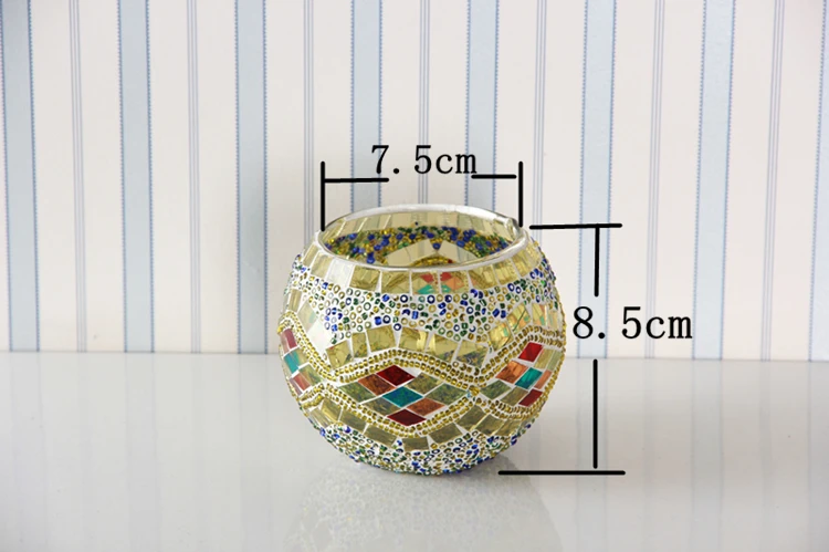 Handmade Mosaic Candle Holder Romantic Candlelight Dinner Wedding Party Candle Lamp Home Deco Supply 1 X candle holders