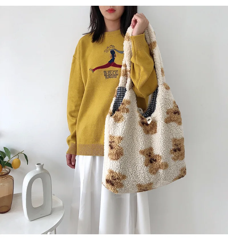 Kawaii Bear Cozy Shopping Tote Bag - 16 - Kawaii Mix
