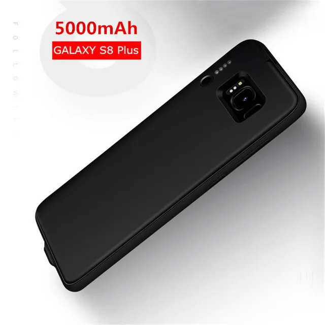 Для samsung Galaxy S8 Plus чехол для зарядки питания 5000 мАч ультра тонкий Быстрый Чехол для зарядного устройства для samsung S8 чехол для зарядного устройства 4000 мАч - Цвет: Black For S8 Plus