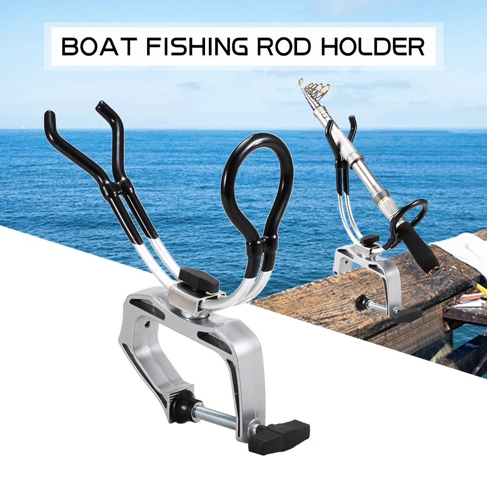 

Boat Fishing Rod Holder Fishing Pole Clamp Bracket 360 Degree Rotatable Rod Holder for Rails under 6.5cm / 2.5in