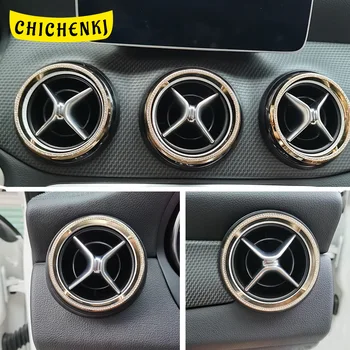 

For Mercedes-Benz GLA-Class X156 CLA C117 Car Rhinestone Air Vent Circle Cover Crystal Bling Frame Sticker Diamond Accessories