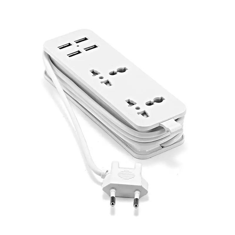 USB настенная розетка с 4 разъем для USB удлинитель питания штепсельная вилка ЕС 1,5 м Кабель AC адаптер питания для путешествий USB зарядное устройство для смартфона