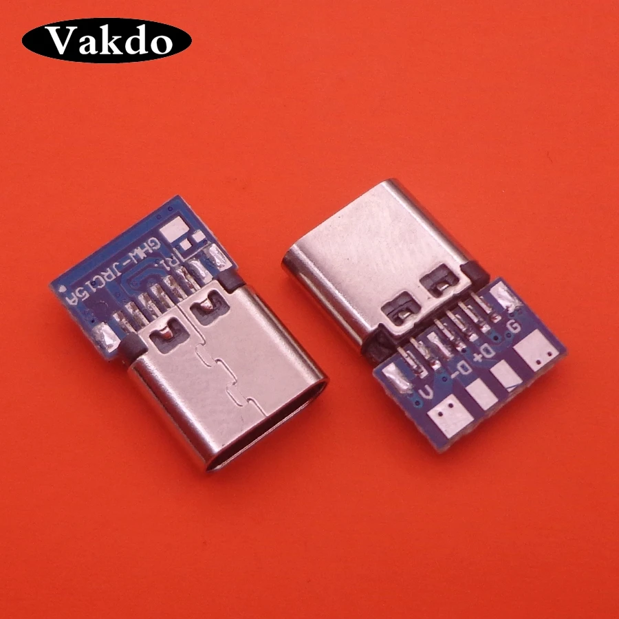 5 шт. USB 3 1 Тип C разъем 14 Pin гнездо сосуд через отверстия PCB 180 вертикальный щит