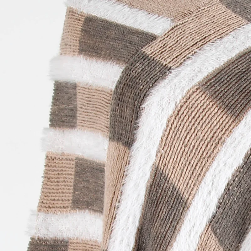Элегантная вязаная одежда свитер с кисточками полосатый Женский свитер с круглым вырезом Топ женский осенне-зимний плащ