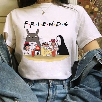 

Harajuku Totoro Printing T Shirts Women Studio Ghibli Short Sleeve Kawaii Shirt Miyazaki Hayao Cartoon Tshirt Women's T-shirts