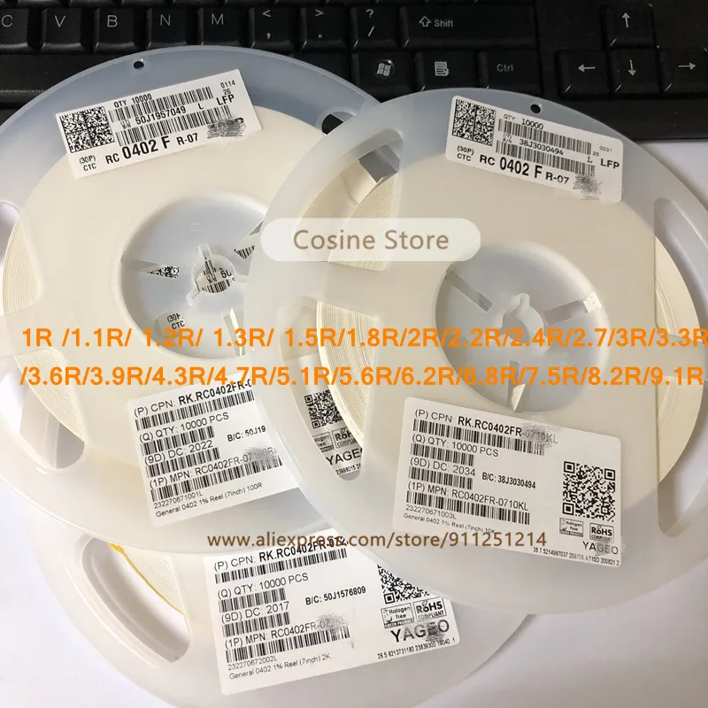 100 шт./лот 0402 1% 3.9R 4.3R 4.7R 5.1R 5.6R 6.2R 6.8R 7.5R 8.2R 9.1R 5 6 Ohm толстопленочные Резисторы SMD 8 F |