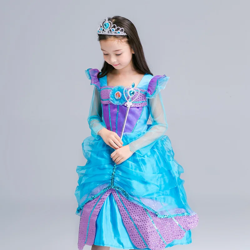 

Childrenswear Children Mermaid Princess Christmas Clothing Girls Dress Children Shirt
