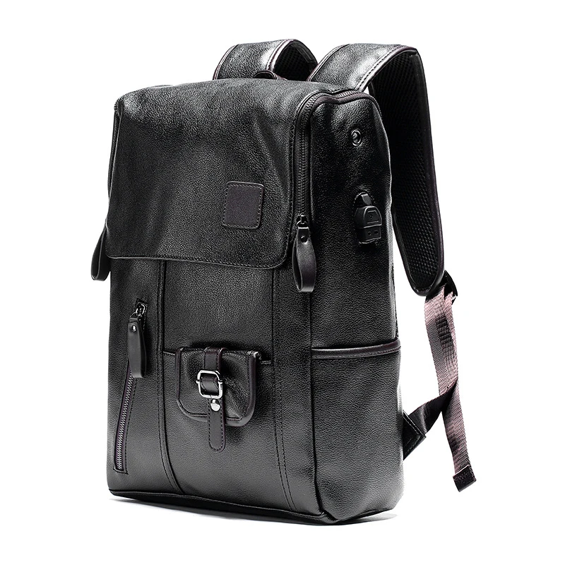 Sionce мужской кожаный рюкзак для ноутбука модные женские рюкзаки Mochila Escolar рюкзаки для путешествий и отдыха Mochilas Mujer - Цвет: Black