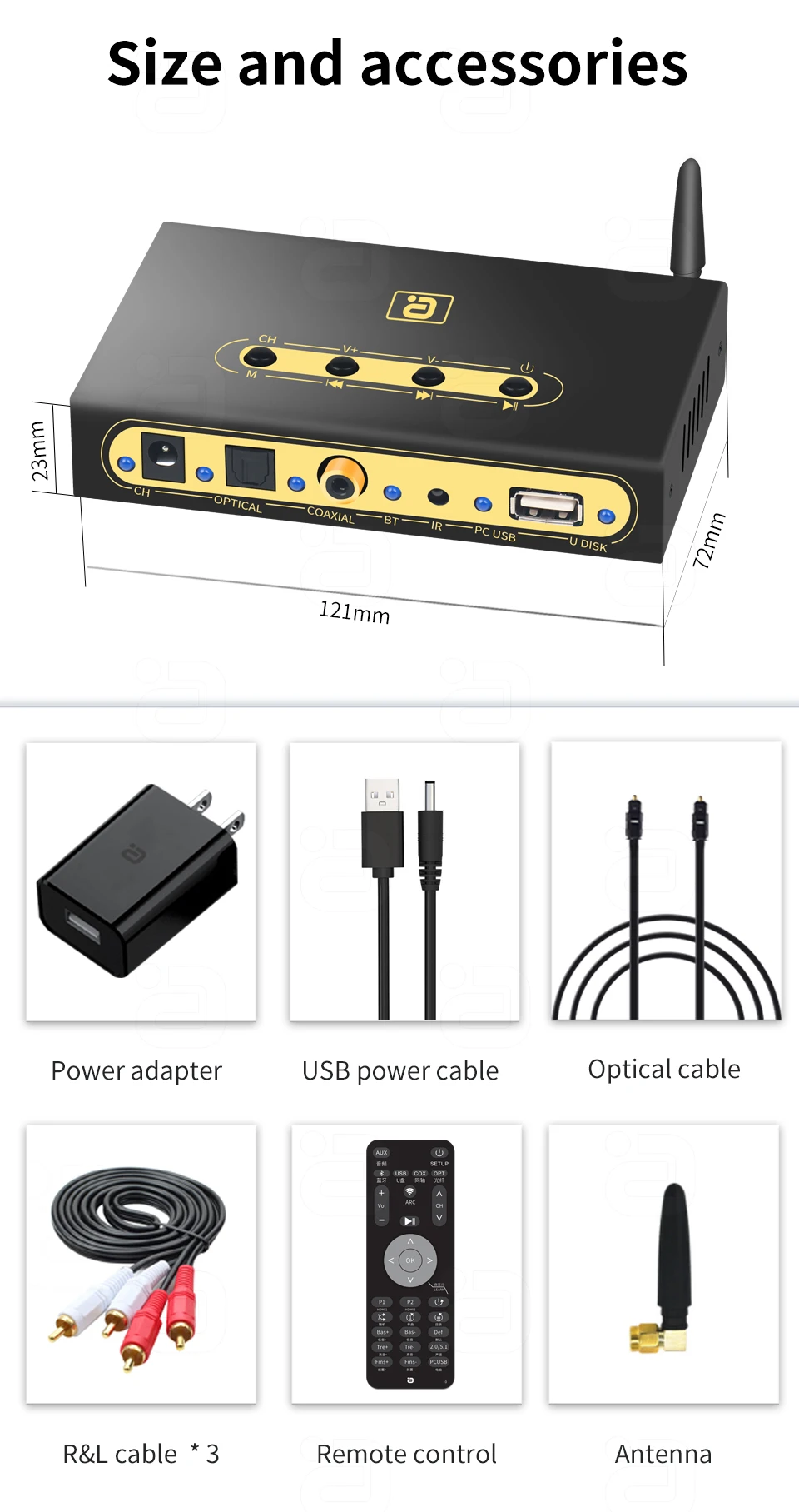 Da720 5.1ch decodificador de áudio sem fio