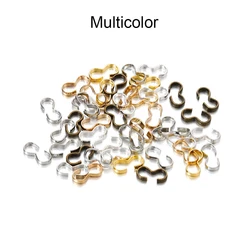 Gold Jewelry Making Connectors - 100 - Piece Set of DIY Bracelet Charms and Metal Findings Accessories - 4 x 8mm (Multicolor)