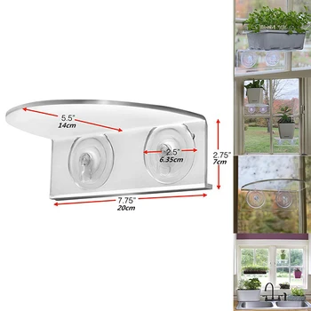 

Suction Cup Window Frame Plant Ledge Acrylic Display Stands Rack Indoor Garden Goods Display 7.75*5.5*2.75in/20*14*7cm