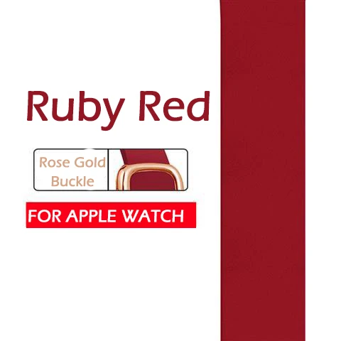 Кожа спортивный ремешок для наручных часов Apple Watch, версии 4/3/2/1 браслет, ремешок 42 мм, 38 мм, ремешок для наручных часов iwatch, 4 полосным 44 мм 40 мм - Band Color: RG buckle red