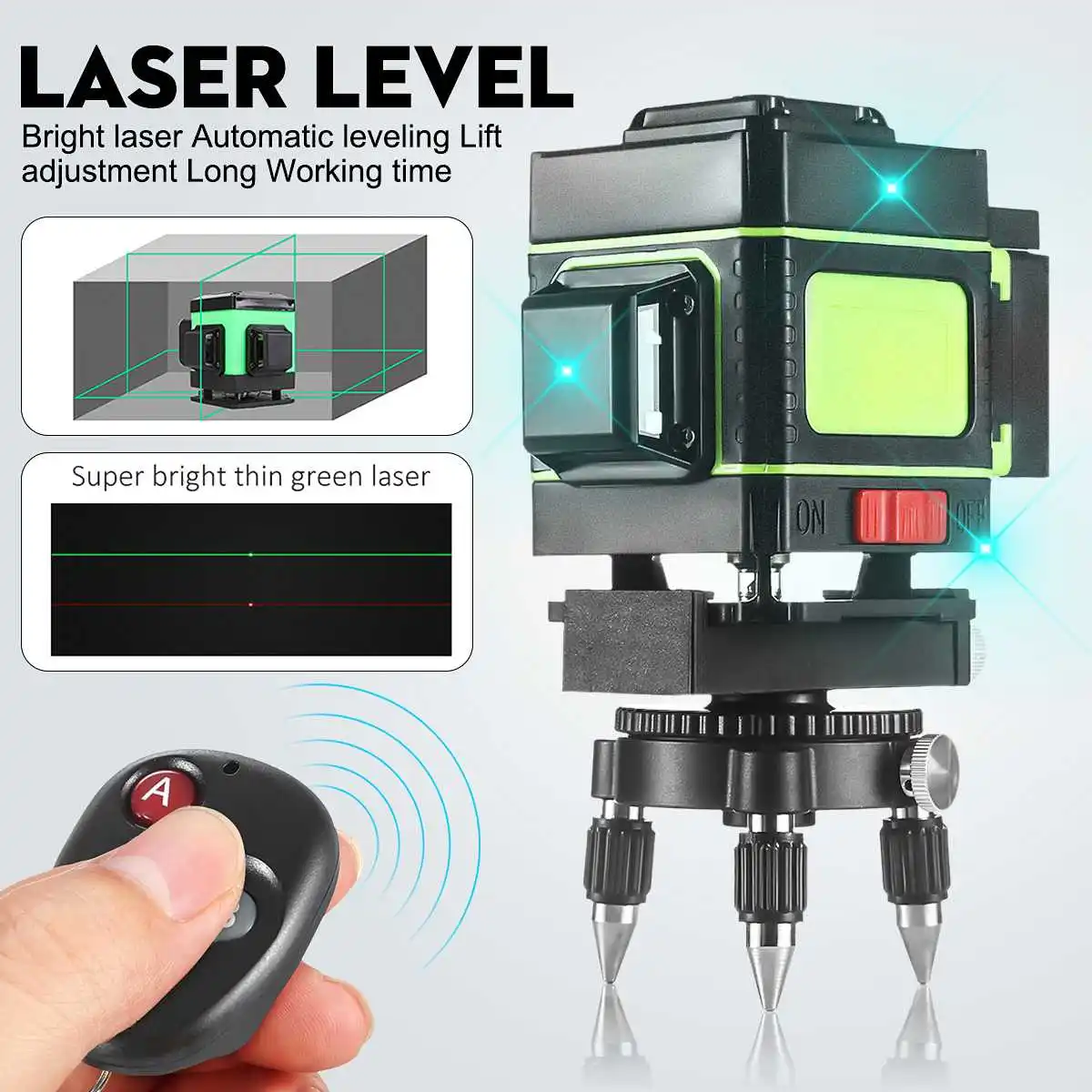 

12 Lines Blue Laser Level 3D Self-Leveling 360 Degree Rotary Horizontal And Vertical Cross Laser Level with Remote Control