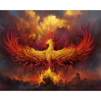 

DIY Painting By Numbers Phoenix Animal Oil Coloring By Numbers 40x50cm Wall Art Canvas Picture Hand Painted Home Decoration Gift