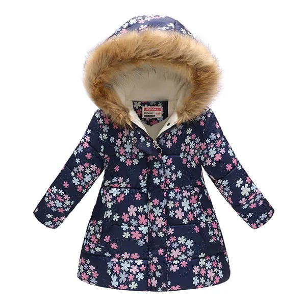 Детская куртка для девочек; коллекция года; сезон осень-зима; куртка для девочек; пальто; теплая верхняя одежда с капюшоном для малышей; пальто; Одежда для девочек; Детские Пуховые парки - Цвет: Navy