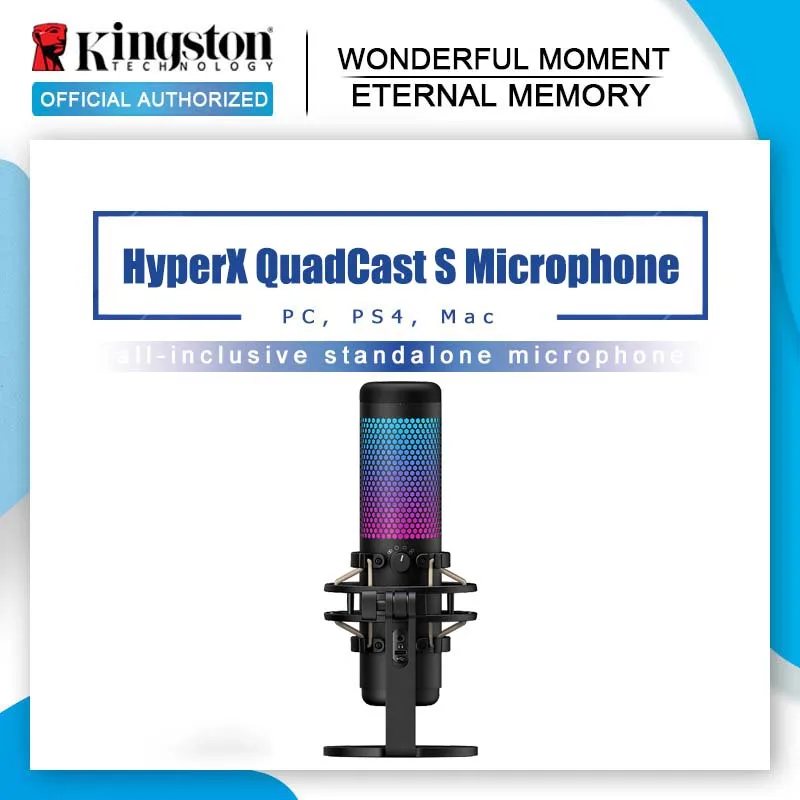 Kingston HyperX QuadCast S Профессиональный Электронный Спортивный микрофон компьютерный