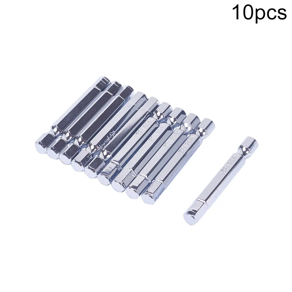 Utoolmart 10 шт. 1/" Шестигранная отвертка бит шестигранный хвостовик шестигранный наконечник S2 стальные магнитные отвертки биты 50 мм для электроинструмента