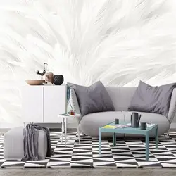 Скандинавские минималистичные современные расписанные вручную обои с белыми перьями для зала спальни ТВ фон обои бесшовная Фреска